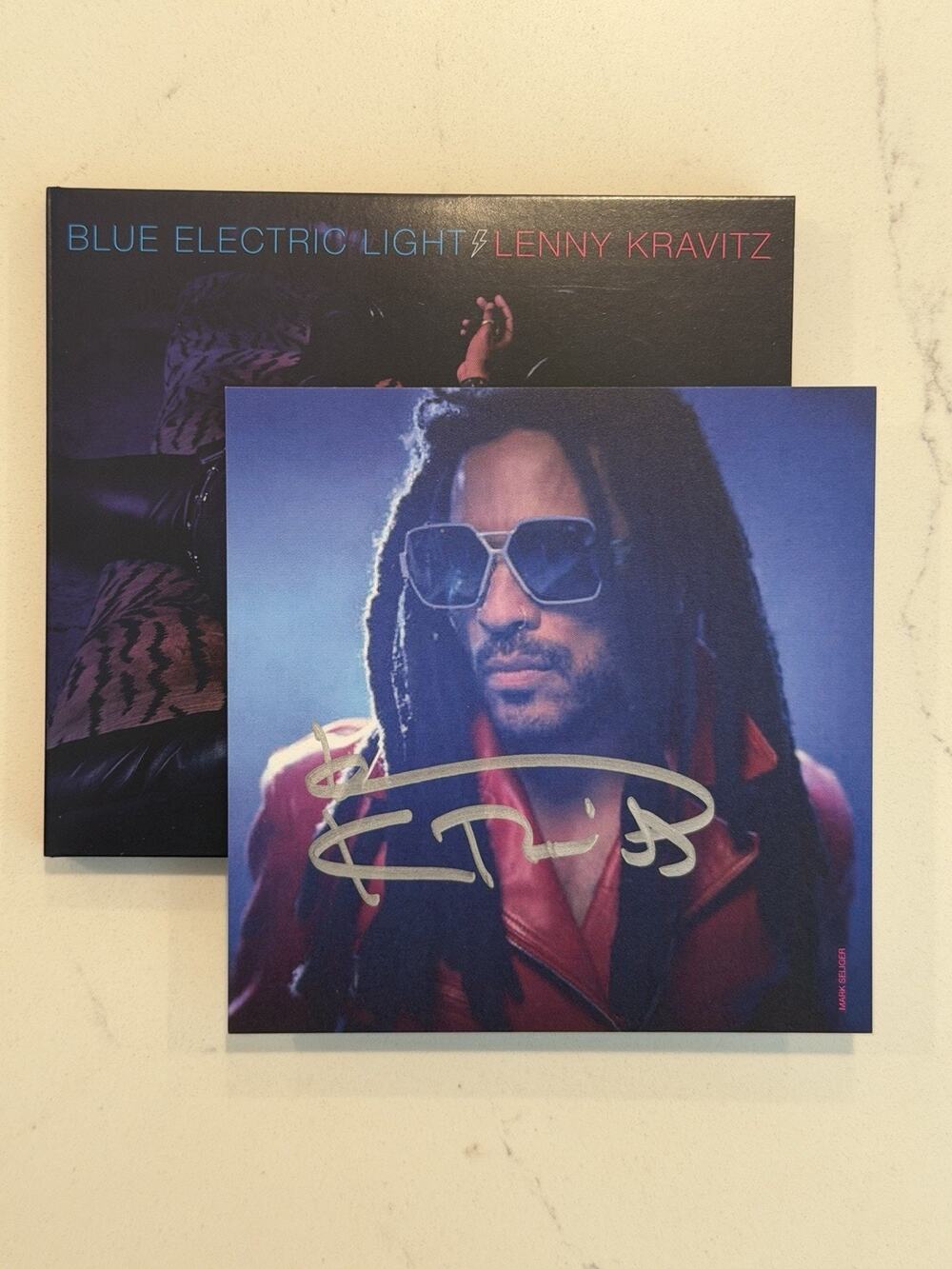 Lenny Kravitz - Blue Electric Light Cd & Signed art Card Autographed